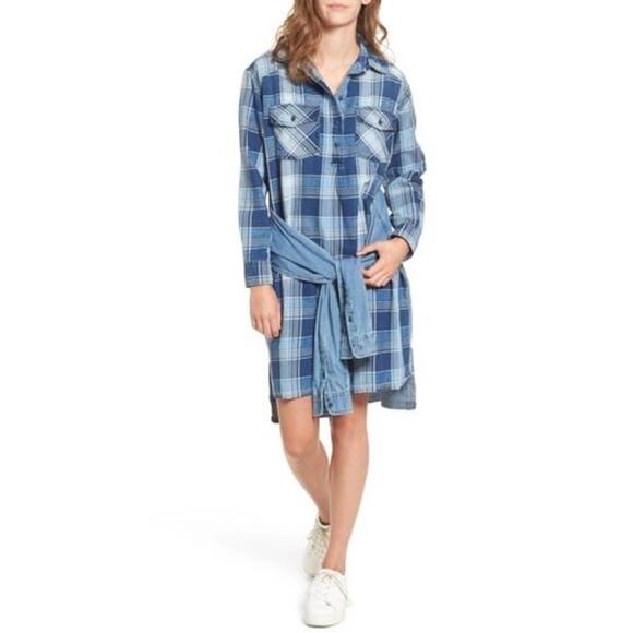 Current/Elliott Twist High/Low Shirtdress - Picture 1 of 8
